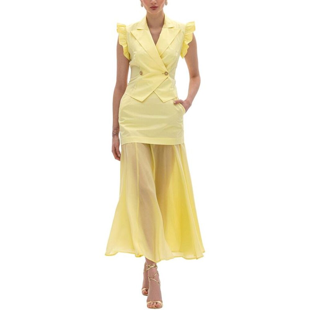 Bgl Womens  2Pc Vest & Skirt Set, Yellow